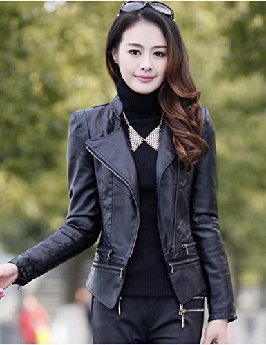 レザー ジャケット PU ロック カジュアル ライダース風 エレガント フレア レース シフォン ロング ブラウス  長袖  大きいサイズ  美脚 デート 2次会 パーティ セクシー 秋物 冬物 可愛いスカーフ付き m157