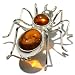 Jewelry : Certified Genuine Honey Amber and Sterling Silver Bug Pin
