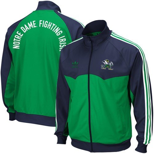 Notre Dame Fighting Irish adidas Originals Green/Navy Track Jacket