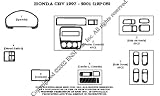 Honda CRV 97-01 - 19 pieces - Chrome Dash Trim Kit a Wood Carbon and Aluminum