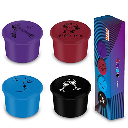 Wine Stoppers FTLL Wine & Champagne,beverage bottle kitchen bottle Stopper (4-pack) - Beer Bottle Caps - Housewarming or Birthday gifts,Birthday, Christmas Gift, Any Occasion Gift