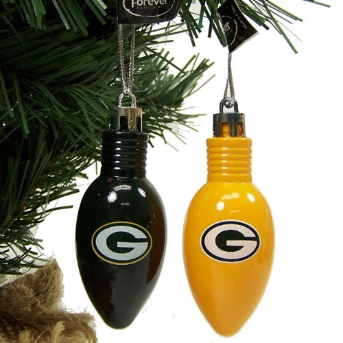 Green Bay Packers NFL 5-Pack Team Bulb Holiday Ornaments