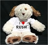 Plush Dog (Dog Tired) toy with I Love Rush