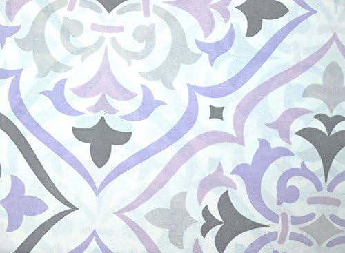 Dynasty Collection Twin Bonaire Lilac Fleur de Lis Purple Grey Ivory TWIN Sheet Set 230 Thread Count Cotton Blend Deep Pocket