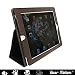 Bear Motion (TM) Genuine Leather Case for iPad 2 2nd Generation Folio with 3-in-1 built-in Stand for Apple iPad 2 (Latest Generation) Tablet (Brown)