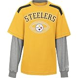 Reebok Pittsburgh Steelers Youth Layered Long Sleeve Crew