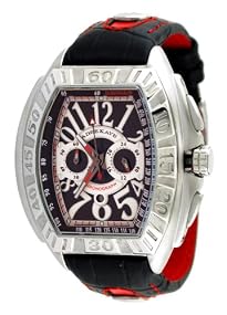 Adee Kaye #AK7230-M Men's Oversized Big Numerals Leather Band Chronograph Watch