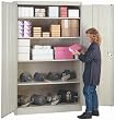 Lyon BB1031 1000 Series Standard Storage Cabinet with 4 Shelves, 48" Width x 24" Depth x 78" Height, 2000 lbs Capacity, Wedgewood Blue