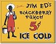 Jim Ed's Blackberry Punch Metal Tin Sign 16"W x 12.5"H