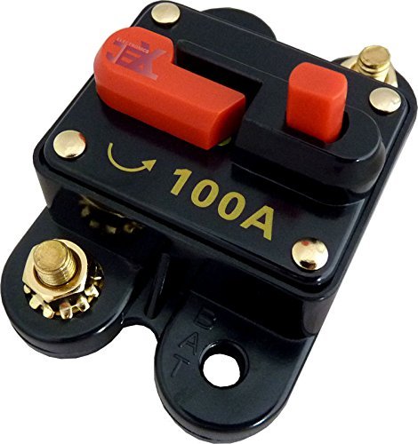 Jex Electronics 100 Amp In-Line Circuit Breaker Stereo/Audio/Car/RV 100A/100AMP Fuse 12V/24V/32V