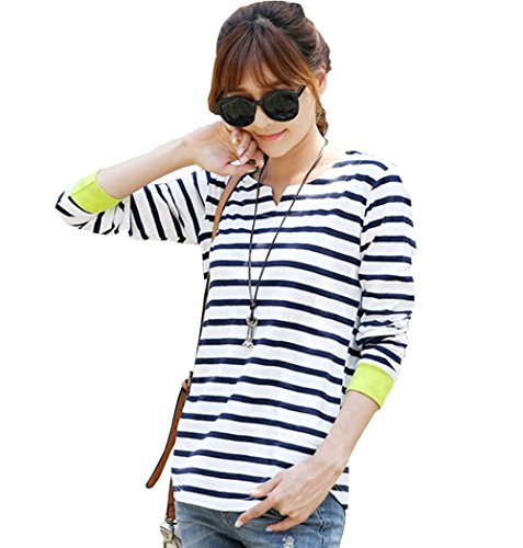 【ARINCO】 ボーダー 袖口 ポイント 長袖 トップス カットソー Tシャツ レディース M L XL XXL 大きい サイズ 春