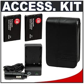 Click here to buy Casio Exilim EX-CASE-80 Leather Case (Black) + (2) Spare NP-20 Battery Packs + Mini... by Casio.