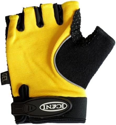 Iceni I0907_Gel Gants de cyclisme rembourrés Jaune jaune moyen