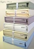 Queen Size 300 Thread Count Egyptian Cotton Percale Sheet Set Solid White by LuxuryEgyptianCotton