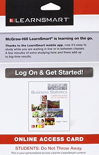 LearnSmart Access Card for Business Statistics: Communicating with Numbers