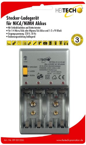 Heitech 09001506 Stecker- Ladeger&auml;t f&uuml;r NiCd / NiMH Akkus Preisvergleich
