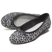 JANE KLAIN design, Damen Textil Ballerina, schwarz-weiß mit Printmuster