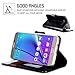 FYY Luxury PU Leather Wallet Case for Samsung Galaxy S7, [Kickstand Feature] Flip Phone Case Protective Cover with [Card Holder] [Wrist Strap] for Samsung Galaxy S7 2016 Black