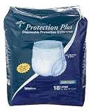 Medline Protection Plus Disposable Protective Underwear, Large (Pack of 18)