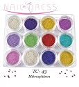 TC-43 12 Döschen Nageldesign Nailart Mikrosphären