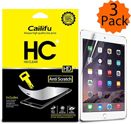 Cailifu [HD Clear] ipad mini 1 / 2 / 3 retina Highest Quality Premium High Definition Ultra Clear Screen protector with Lifetime Replacement Warranty [3-Pack] - Retail Packaging 2014