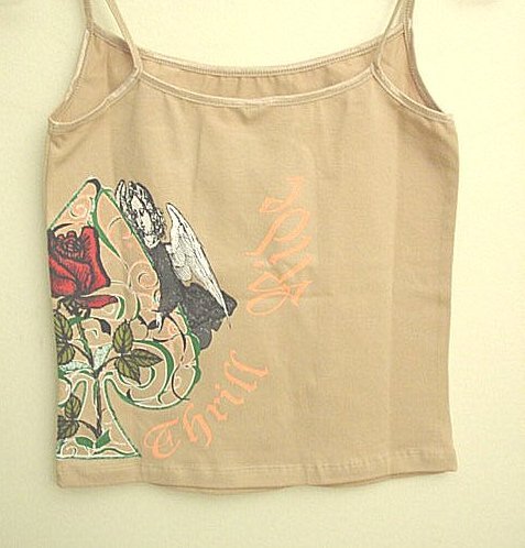 Thrill Ride Ace of Spades Rose Tattoo Nude Cami Top, Ace of Spades Rose Tattoo Design Top, Matching Pants & Hoodies available on separate listings.