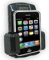 CAR KIT (BLACK COLOR) - FM Transmitter/ Car Charger and Cradle For Apple iPhone / iTouch MP3 PLayer - W/ PSL Station Lock to reduce drifting- Extra USB charging port for charging cell phone / bluetooth devices ( Includes Bonus USB cable ) ( Will NOT charge Iphone 3G )