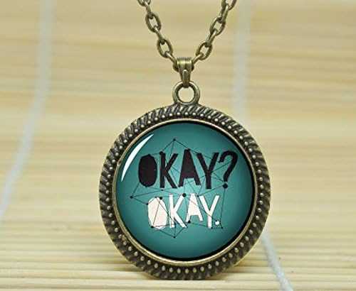 MagicalYeah Okay Okay Necklace The Fault In Our Stars Necklace Glass Cabochon Necklace A3754