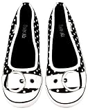 Dark Ali Women's Polka Dot Ballet Flat Shoes with White Buckle
