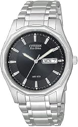 Men's Black Stainless Steel Green Touch Digital