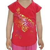 Rocawear - Girls Rocawear red designer cap sleeve top. Very cute looking urban top with large gold logo design printed on the front.