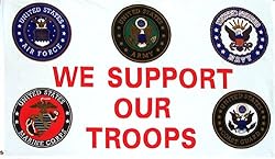 We Support Our Troops Flag - 3 foot by 5 foot Polyester (NEW)