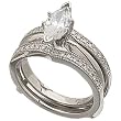 14Kt White Gold Distinctive Diamond Ring Guard Enhancer (Center ring is not included)