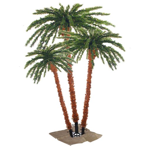 Lighted Palm Tree Trio with 650 Clear Lights – 4′/ 5′/ 6′