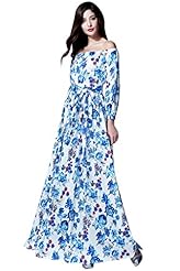 A-line Polyester/Spandex Off the Shoulder Evening Dress/Prom Dress 