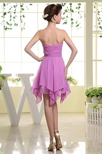 DINVHUA Women's Sweetheart Short Chiffon Bridesmaid Cocktail Party Dresses US 14 Grey