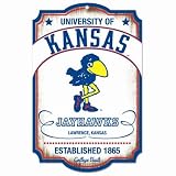 NCAA Kansas Jayhawks Vintage 11x17 Wood Sign