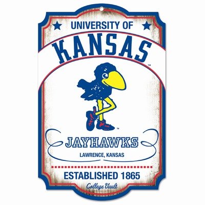 NCAA Kansas Jayhawks Vintage 11x17 Wood Sign
