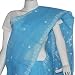The Sari Cotton Chikan Embroidered Womens Indian Clothing Blue (chsari111)