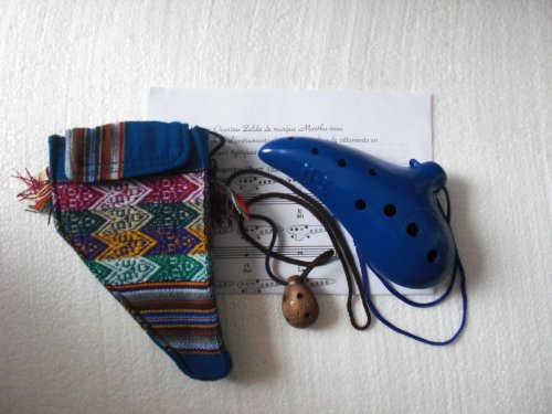 ocarina zelda bleue professionnelle en céramique + housse + méthode + ocarina chant d'oiseau