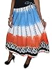 Peasant Skirt Multicolor Cotton Floral Print Tie Skirts Knee-length Womans Gift