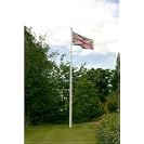 2 Piece 6.6m Tapered Glassfibre External Halyard Flagpole complete with groundsleeve and printed 2 Yard Union flag.