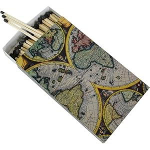 Antique World Map Decorative Matches