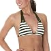 Mossimo  Black: Strip Triangle Swim Top - Olive