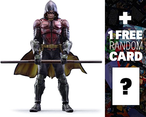 Robin: ~9.85" Batman Arkham Knight x Square Play Arts Kai Action Figure Series + 1 FREE Official DC Trading Card Bundle