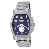 Roberto Bianci Mens Diamond Dual-Time Zone Date Watch #1860DIA_BL by Roberto Bianci