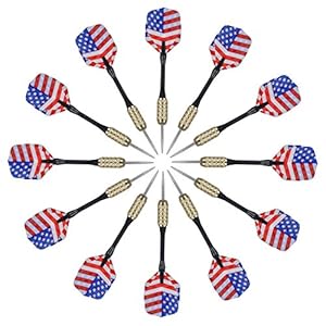 Generic 12PCS/1 Set Steel Needle Tip Darts Shafts Stems US America Flag Flights 125mm