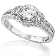 1 1/2 ctw TW Round Brilliant Diamond Engagement Ring in 18Kt Gold (Size 6.5)
