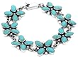 Sterling Silver Turquoise Flower Bracelet, 7.5"