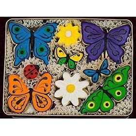 Butterflies and Daisies Decorated Sugar Cookie Gift Tin